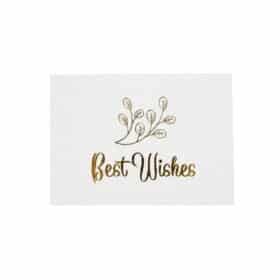 Best Wishes Karte weiss Schrift Gold