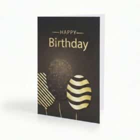 Happy Birthday Karte Ballons Schwarz-Gold