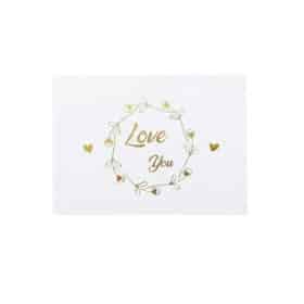 Love You Karte Weiss-Gold