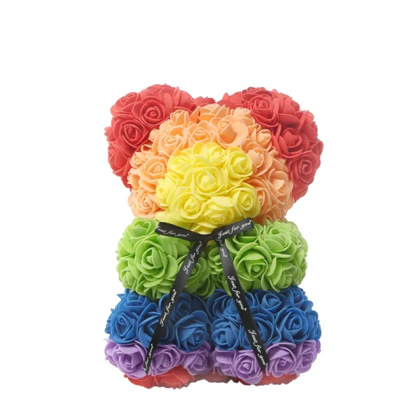 RosenBaer.ch Geschenk Box Geschenkbox ZürichRosenbär Rosenbär Bär mit künstlicher Rosendekoration Handarbeit