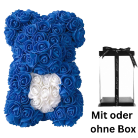 Rosen Bär Blau mit Herz mit oder ohne Geschenkbox