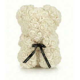 Rosenbär Creme Weiss mit Masche
