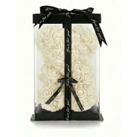 Rosenbär Creme Weiss mit Masche