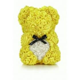 Rosenbär Gelb mit weissem Herz