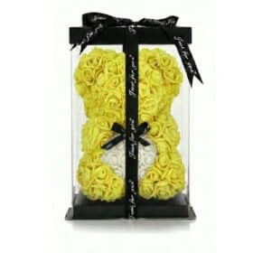 Rosenbär Gelb mit weissem Herz