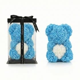 Rosenbär Hellblau mit weissem Herz