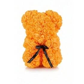 Rosenbär Lachs Aprikose mit schwarzer Masche