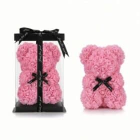 Rosenbär Rosa mit Masche