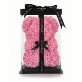 Rosenbär Rosa mit Masche