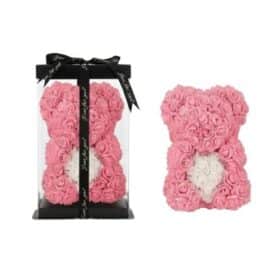 Rosenbär Rosa mit weissem Herz