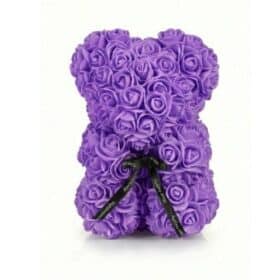 Rosenbär Violett mit Masche