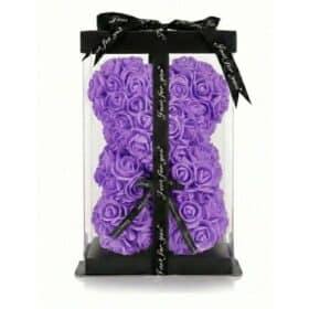 Rosenbär Violett mit Masche