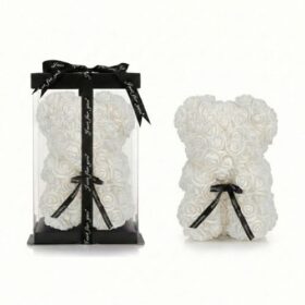 Rosenbär Weiss mit Masche