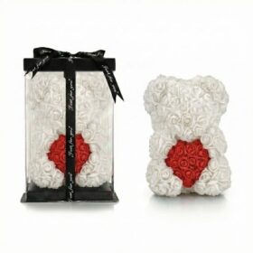 Rosenbär Weiss mit rotem Herz