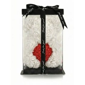 Rosenbär Weiss mit rotem Herz