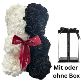 Rosen Bär Schwarz/Weiss mit oder ohne Geschenkbox