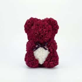 Rosenbär Baccara Rot mit Herz & Masche