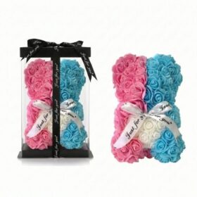 Rosenbär Blau Pink mit Masche