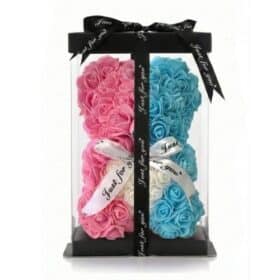 Rose Bear Blue Pink with Bow