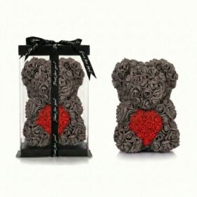 Rosenbär Grau mit rotem Herz