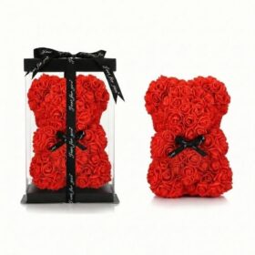 Rosenbär Rot mit Masche