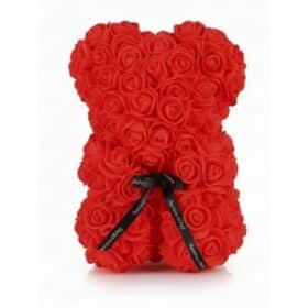 Urso rosa vermelho com ponto
