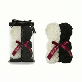 Rosenbär Schwarz-Weiss mit Masche