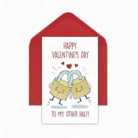 Valentinstagskarte "To My Other Half" Schlösser Paar mit Umschlag